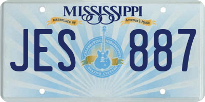 MS license plate JES887