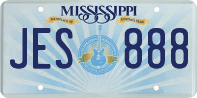 MS license plate JES888