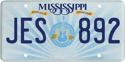 MS license plate JES892