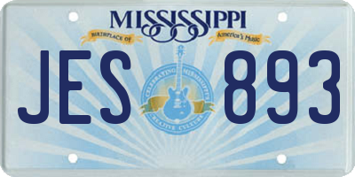 MS license plate JES893