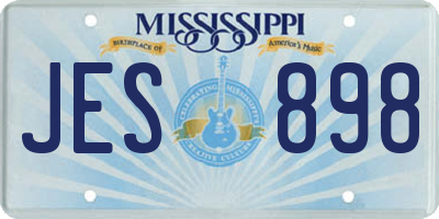 MS license plate JES898