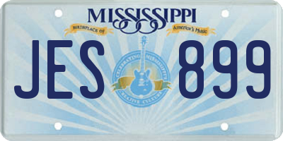 MS license plate JES899