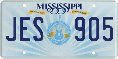 MS license plate JES905