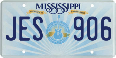 MS license plate JES906