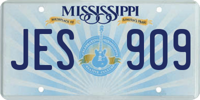 MS license plate JES909