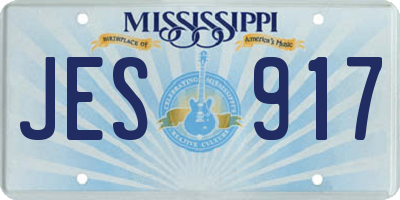 MS license plate JES917