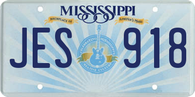 MS license plate JES918