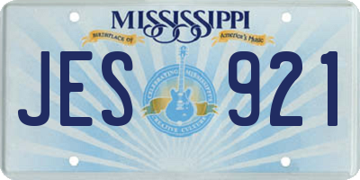 MS license plate JES921