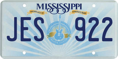 MS license plate JES922