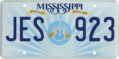 MS license plate JES923