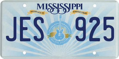MS license plate JES925