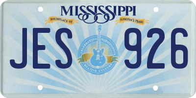 MS license plate JES926