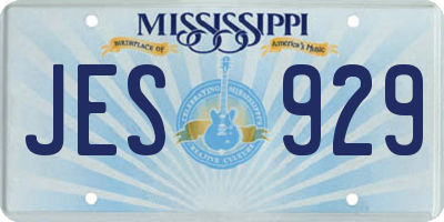 MS license plate JES929