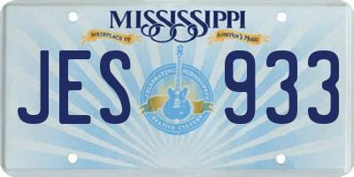 MS license plate JES933