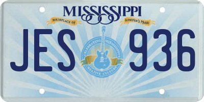 MS license plate JES936