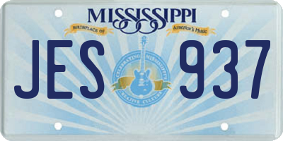 MS license plate JES937
