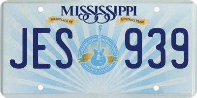 MS license plate JES939