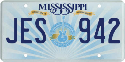 MS license plate JES942