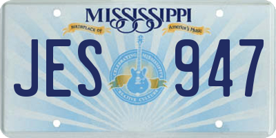 MS license plate JES947