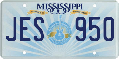 MS license plate JES950
