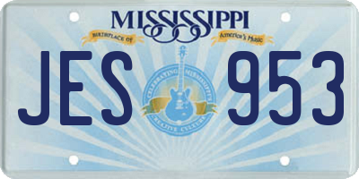 MS license plate JES953