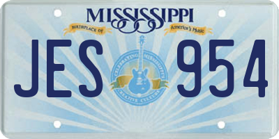 MS license plate JES954