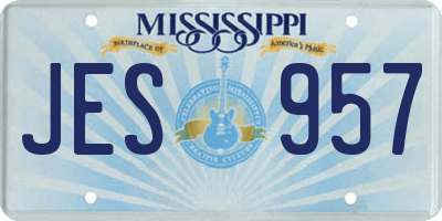 MS license plate JES957