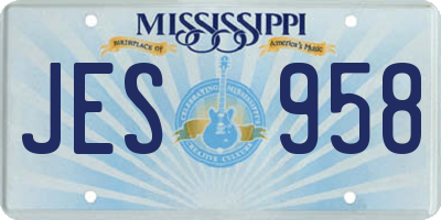 MS license plate JES958