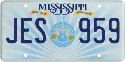 MS license plate JES959