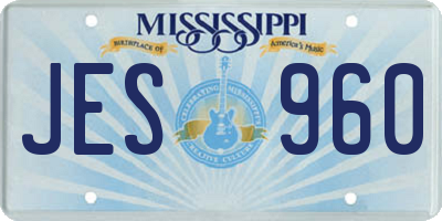 MS license plate JES960