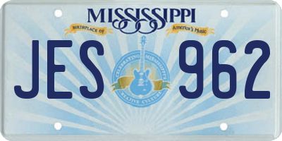 MS license plate JES962