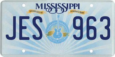 MS license plate JES963