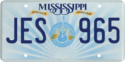 MS license plate JES965