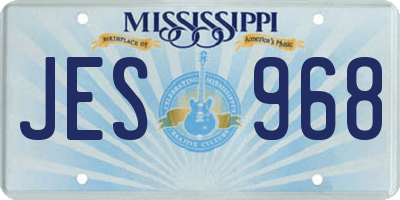 MS license plate JES968