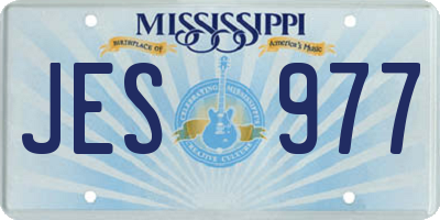 MS license plate JES977