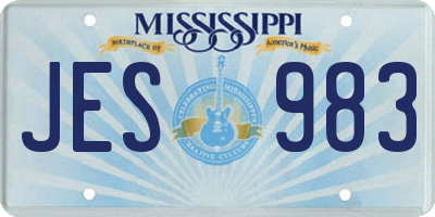 MS license plate JES983