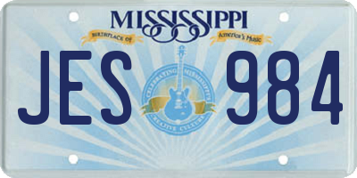 MS license plate JES984