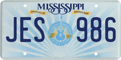 MS license plate JES986