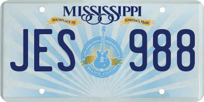 MS license plate JES988
