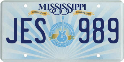 MS license plate JES989
