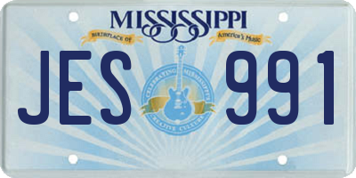 MS license plate JES991