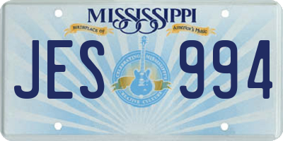 MS license plate JES994