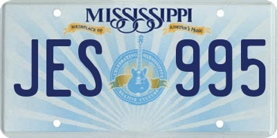MS license plate JES995