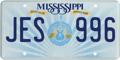MS license plate JES996