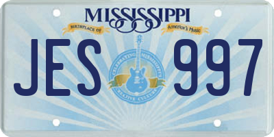 MS license plate JES997