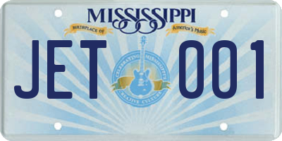 MS license plate JET001