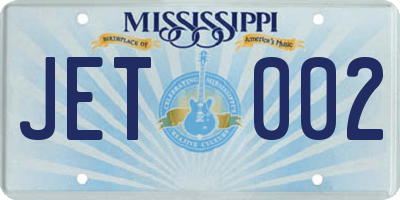MS license plate JET002