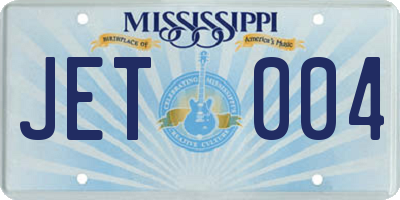 MS license plate JET004