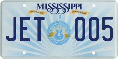 MS license plate JET005