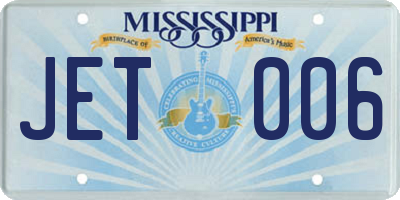 MS license plate JET006